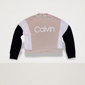 🆕 Calvin Klein Crop Colorblock Sweatshirt - XL